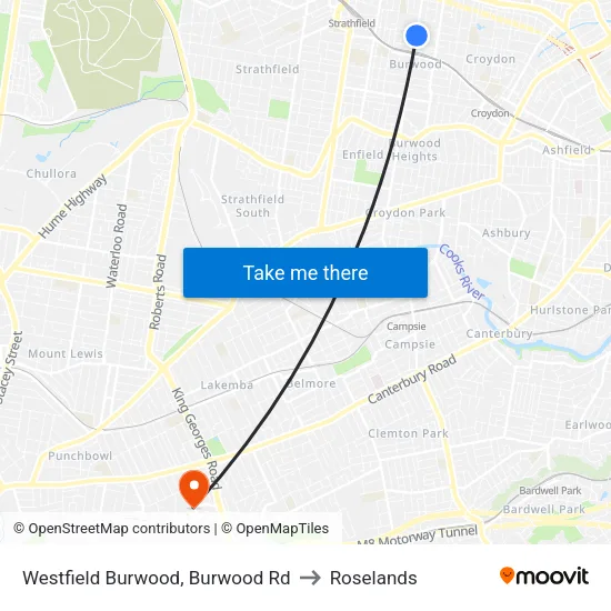 Westfield Burwood, Burwood Rd to Roselands map