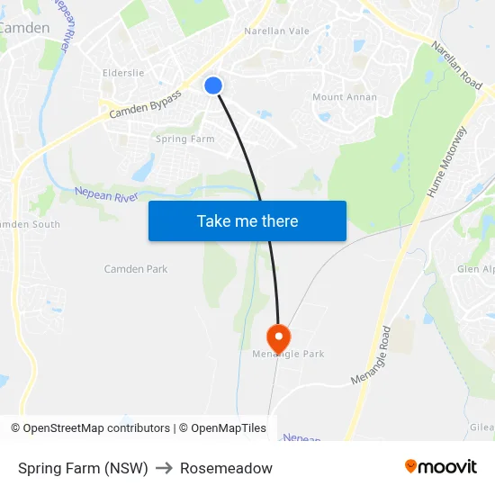 Spring Farm (NSW) to Rosemeadow map