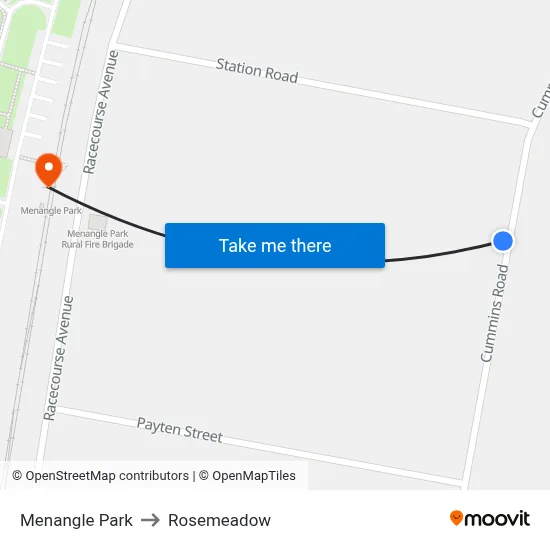 Menangle Park to Rosemeadow map