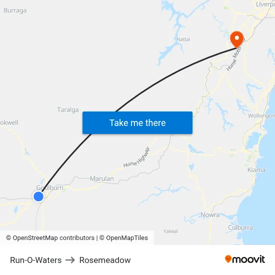 Run-O-Waters to Rosemeadow map