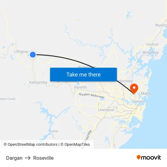 Dargan to Roseville map