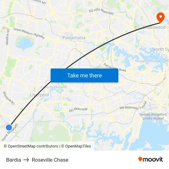 Bardia to Roseville Chase map