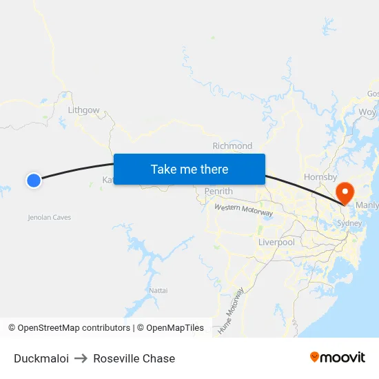 Duckmaloi to Roseville Chase map