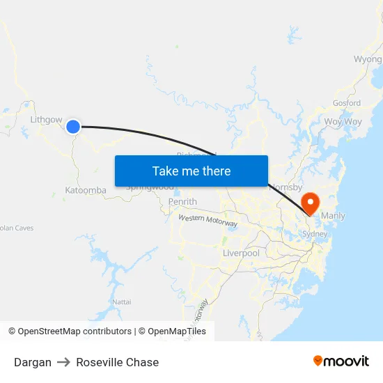 Dargan to Roseville Chase map