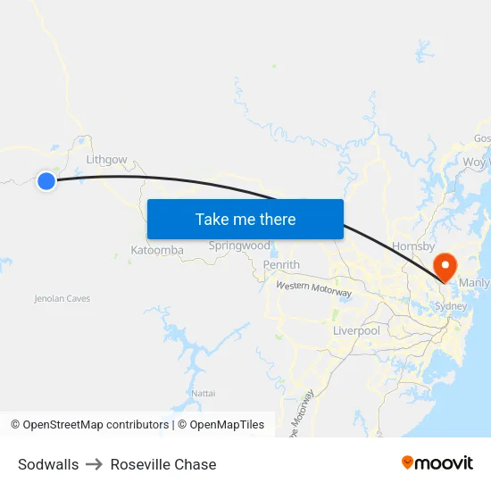 Sodwalls to Roseville Chase map