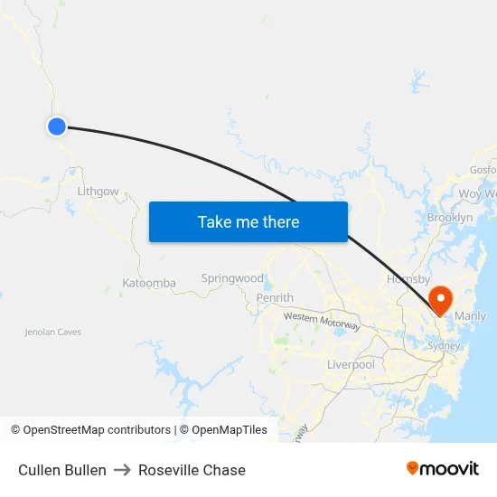 Cullen Bullen to Roseville Chase map
