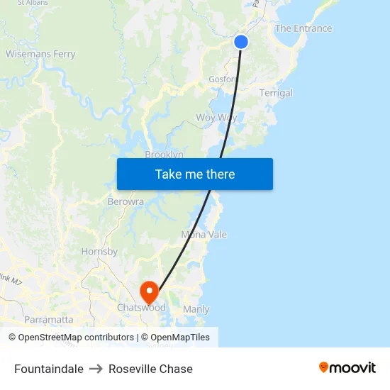Fountaindale to Roseville Chase map