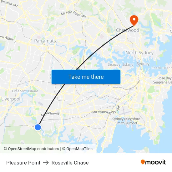 Pleasure Point to Roseville Chase map