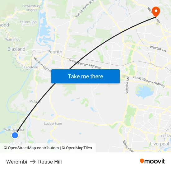 Werombi to Rouse Hill map