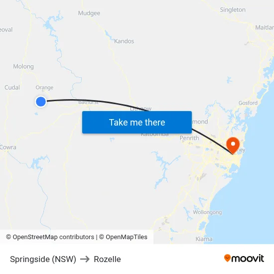 Springside (NSW) to Rozelle map