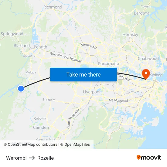Werombi to Rozelle map