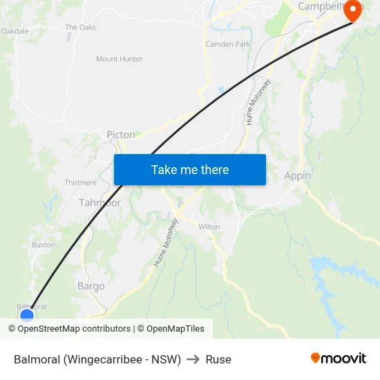Balmoral (Wingecarribee - NSW) to Ruse map