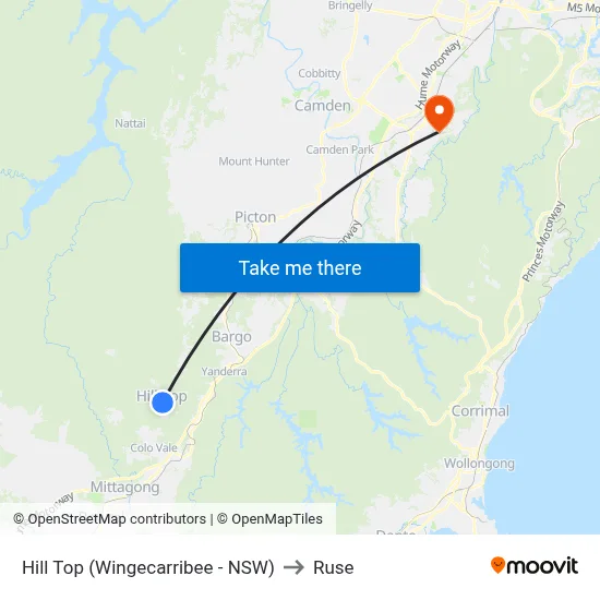 Hill Top (Wingecarribee - NSW) to Ruse map