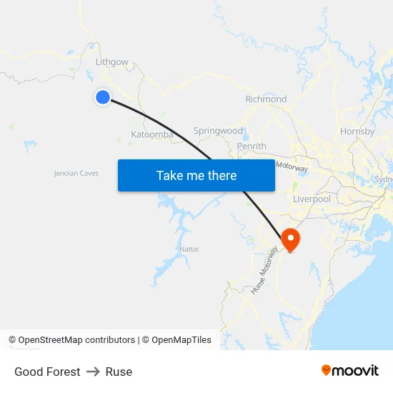 Good Forest to Ruse map