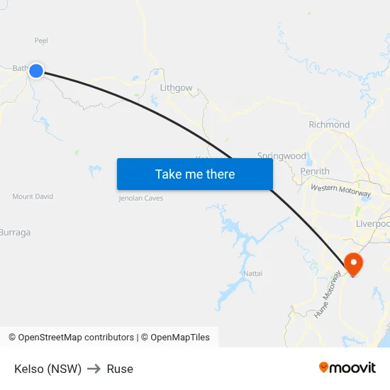 Kelso (NSW) to Ruse map