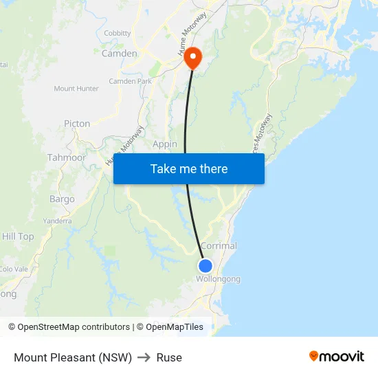 Mount Pleasant (NSW) to Ruse map