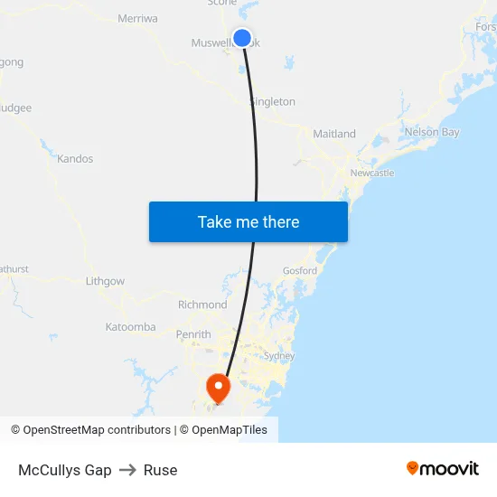 McCullys Gap to Ruse map