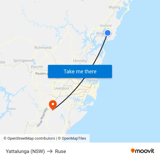 Yattalunga (NSW) to Ruse map