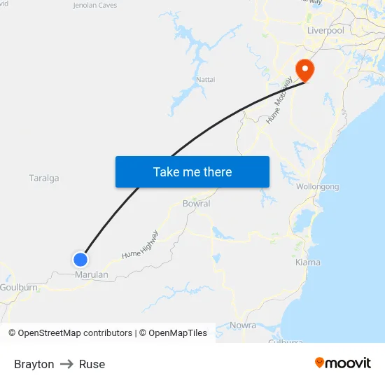 Brayton to Ruse map