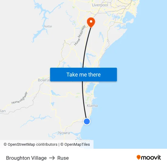 Broughton Village to Ruse map