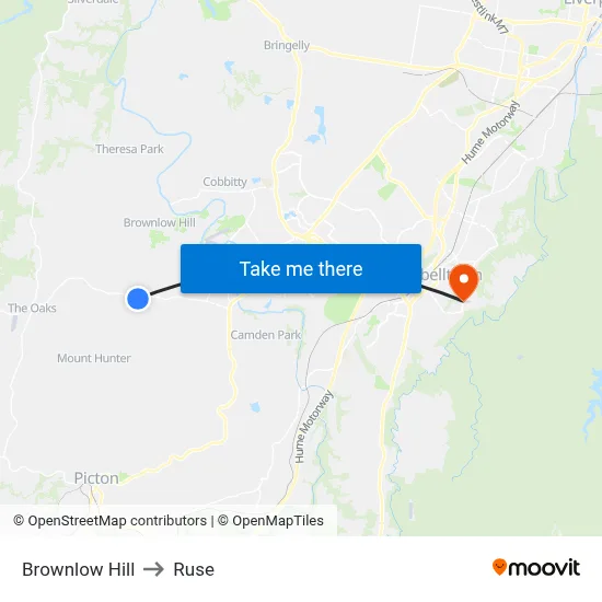 Brownlow Hill to Ruse map