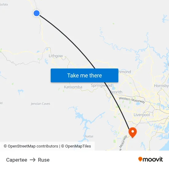 Capertee to Ruse map