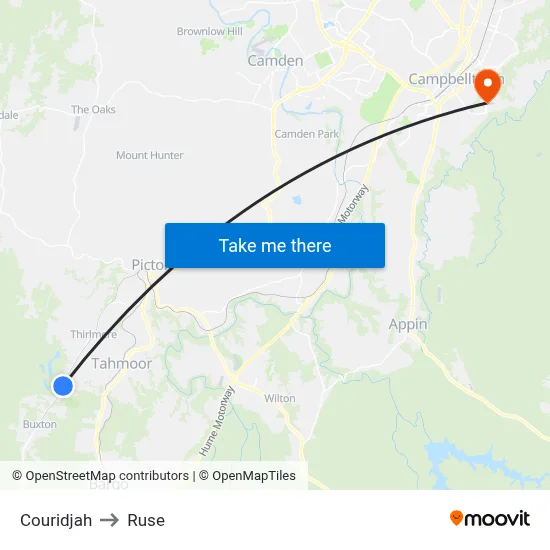 Couridjah to Ruse map