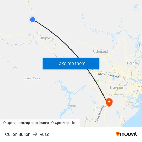 Cullen Bullen to Ruse map