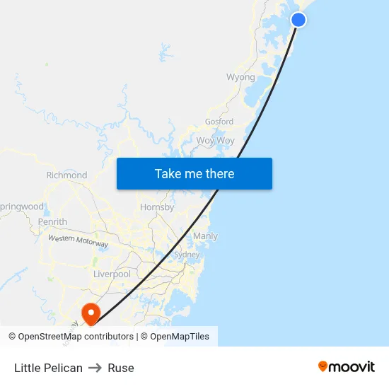 Little Pelican to Ruse map
