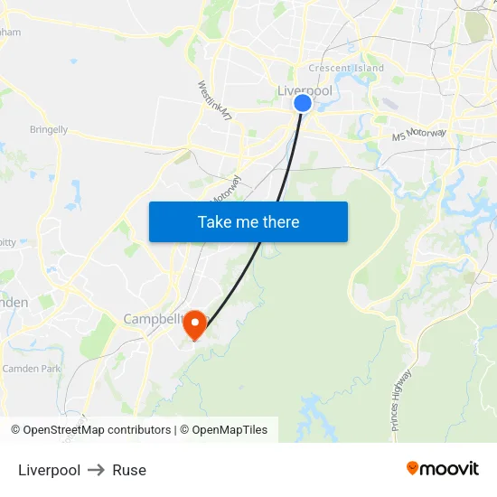 Liverpool to Ruse map