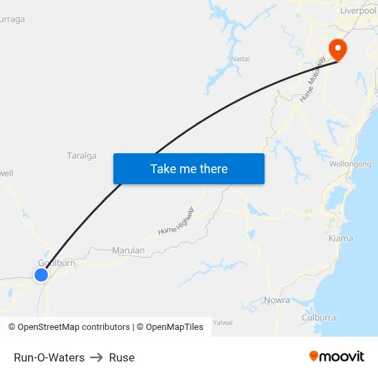 Run-O-Waters to Ruse map