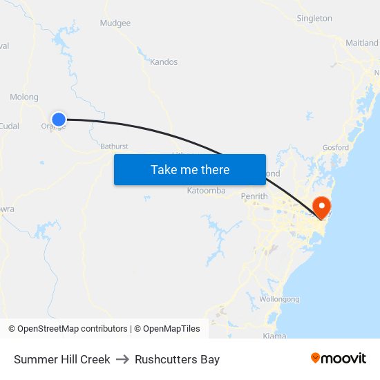 Summer Hill Creek to Rushcutters Bay map