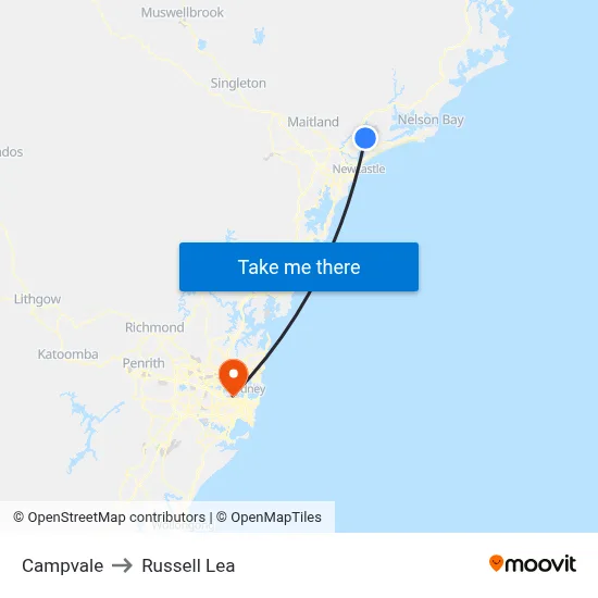 Campvale to Russell Lea map