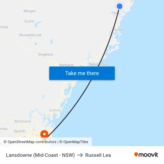 Lansdowne (Mid-Coast - NSW) to Russell Lea map