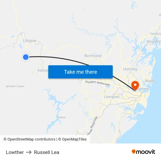 Lowther to Russell Lea map