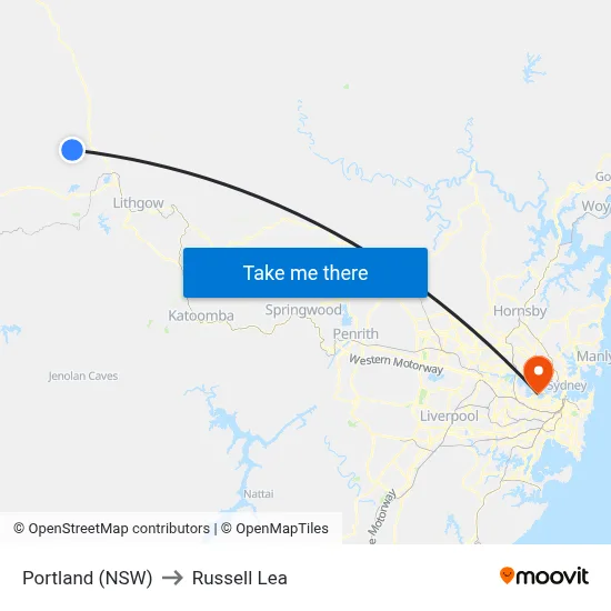 Portland (NSW) to Russell Lea map