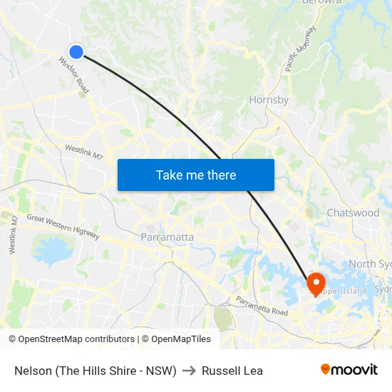 Nelson (The Hills Shire - NSW) to Russell Lea map