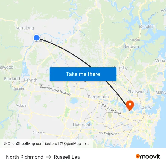 North Richmond to Russell Lea map