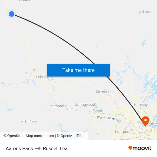 Aarons Pass to Russell Lea map