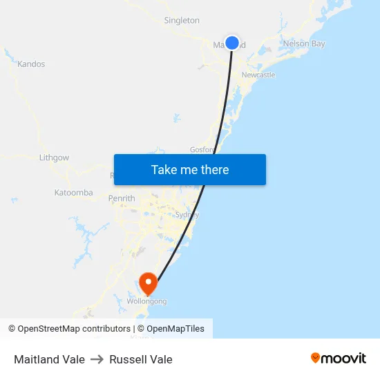 Maitland Vale to Russell Vale map