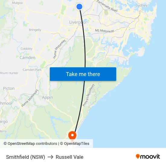 Smithfield (NSW) to Russell Vale map