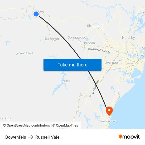 Bowenfels to Russell Vale map
