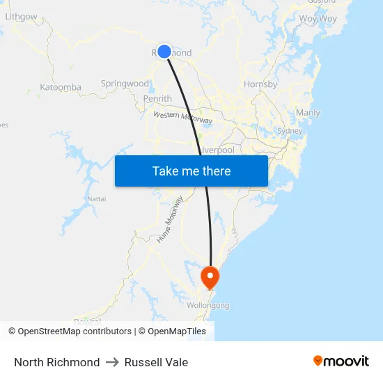 North Richmond to Russell Vale map
