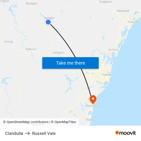 Clandulla to Russell Vale map