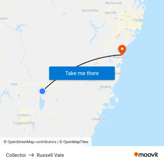 Collector to Russell Vale map