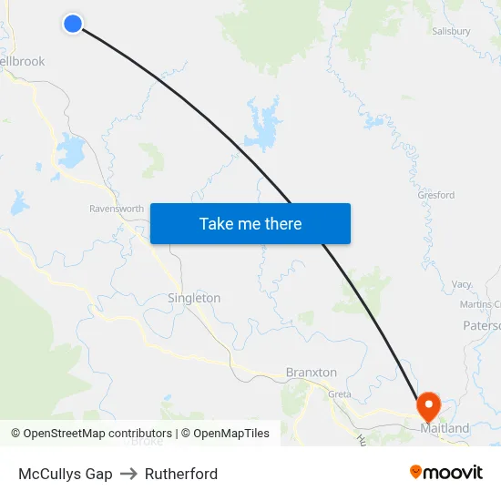 McCullys Gap to Rutherford map