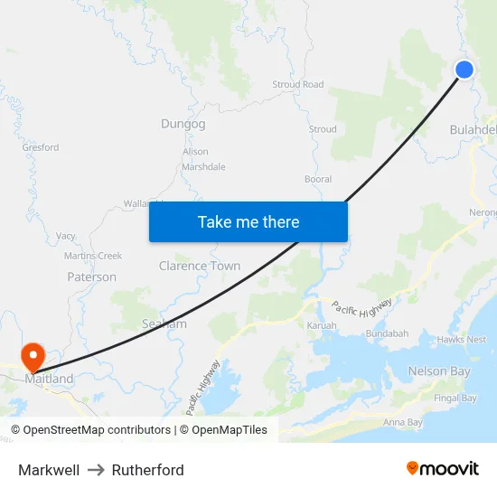 Markwell to Rutherford map