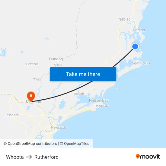 Whoota to Rutherford map