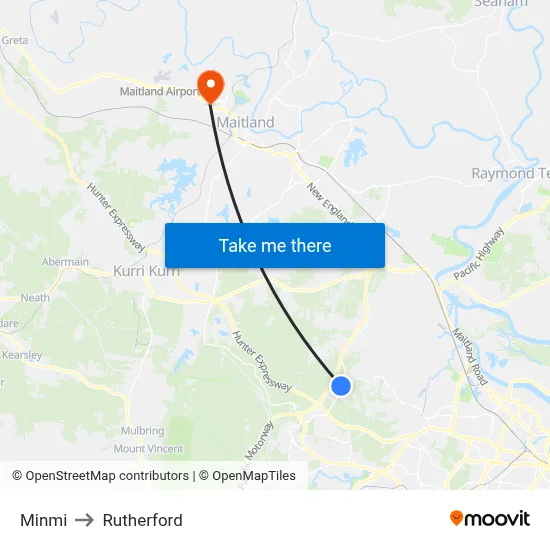 Minmi to Rutherford map