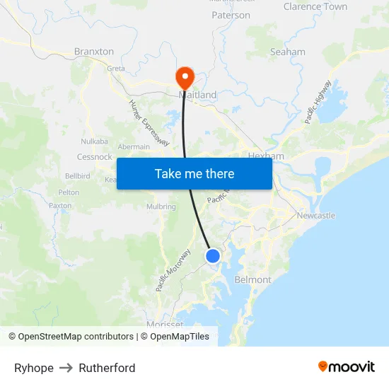 Ryhope to Rutherford map